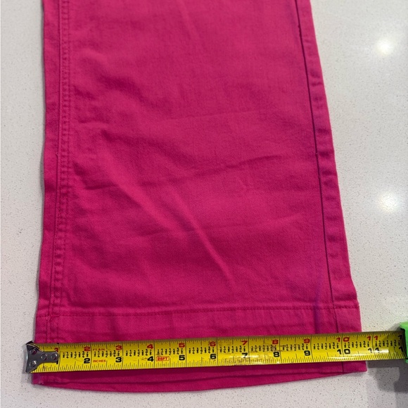 NWT luvamia Vibrant Pink Flared Stretch Denim Pants Size Large - Picture 9 of 9